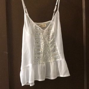 Hollister White Sequin Tank